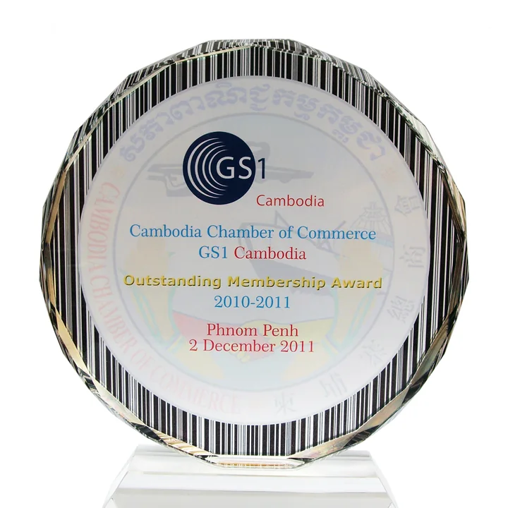 GS1 Cambodia Outstanding Membership Award plaque, 2011