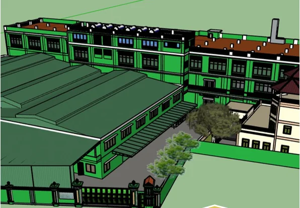 Model of the 6,500 square metre plant in use since 2011